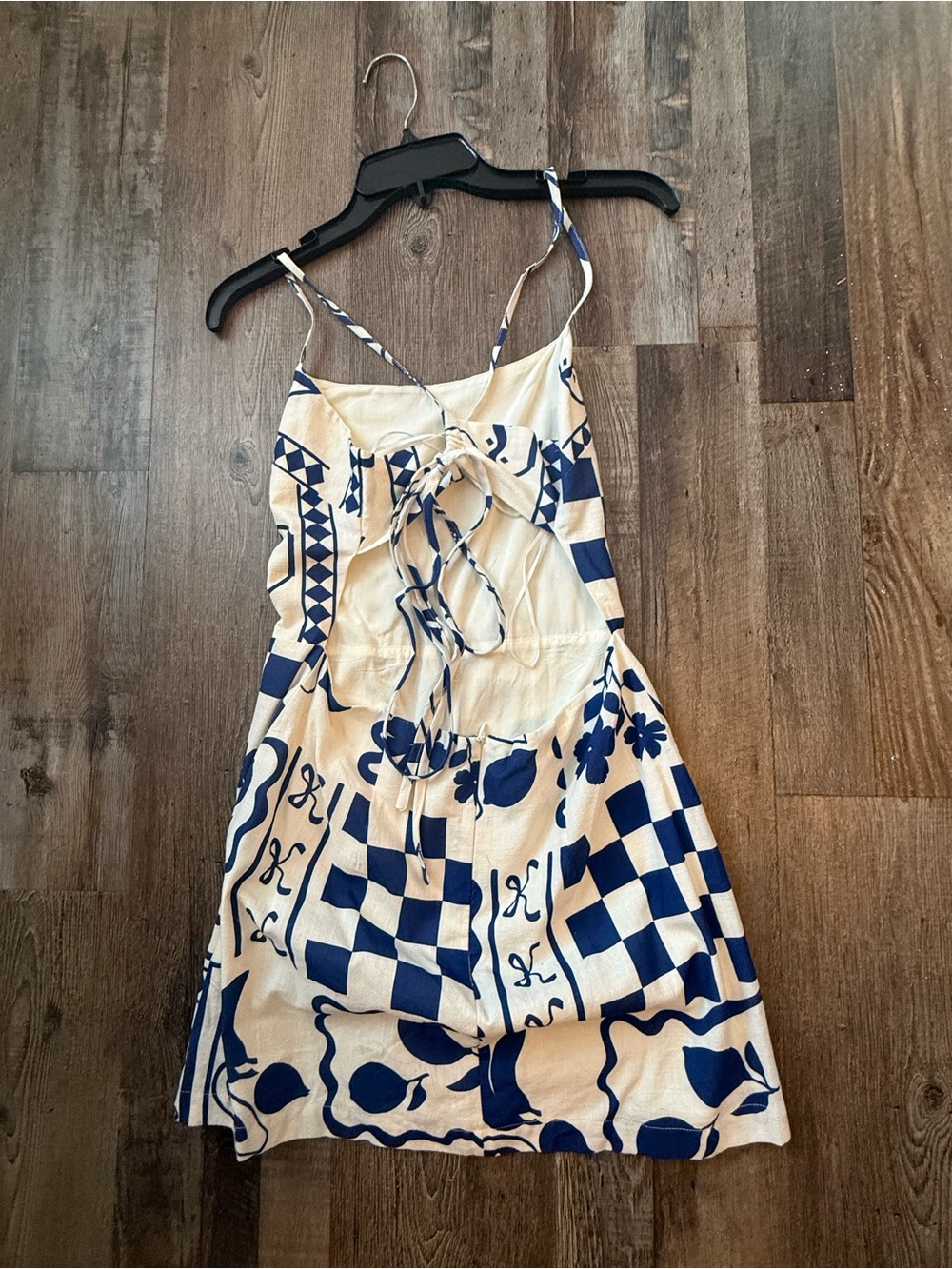 Bailey Rose Blue & White Backless Mini Dress - Picture 4 of 5